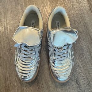 Steve Madden Metallic Silver Sneakers